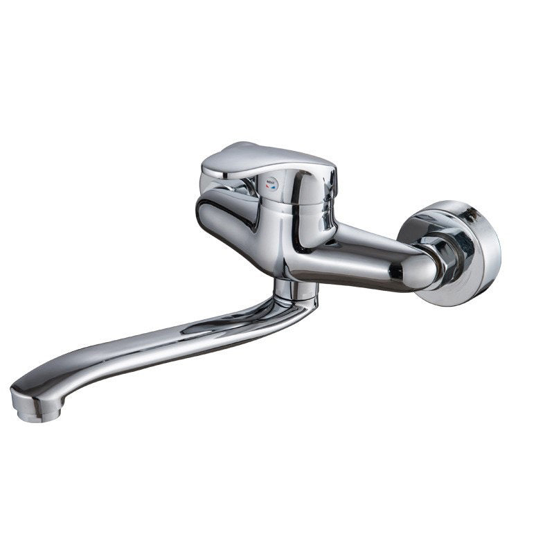 Contemporary Single Handle Kitchen Faucet Wall Mounted 1-Hold Bar Faucet with No Sensor Clearhalo 'Home Improvement' 'home_improvement' 'home_improvement_kitchen_faucets' 'Kitchen Faucets' 'Kitchen Remodel & Kitchen Fixtures' 'Kitchen Sinks & Faucet Components' 'kitchen_faucets' 7050764