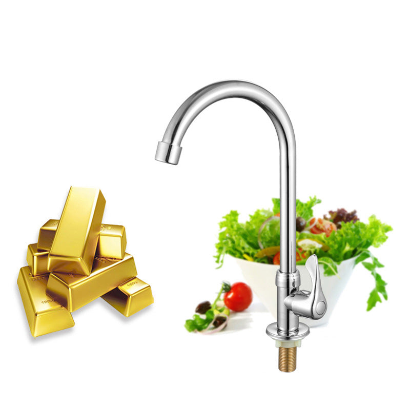 Contemporary Single Handle Kitchen Faucet Brass 1-Hold Bar Faucet Clearhalo 'Home Improvement' 'home_improvement' 'home_improvement_kitchen_faucets' 'Kitchen Faucets' 'Kitchen Remodel & Kitchen Fixtures' 'Kitchen Sinks & Faucet Components' 'kitchen_faucets' 7050766