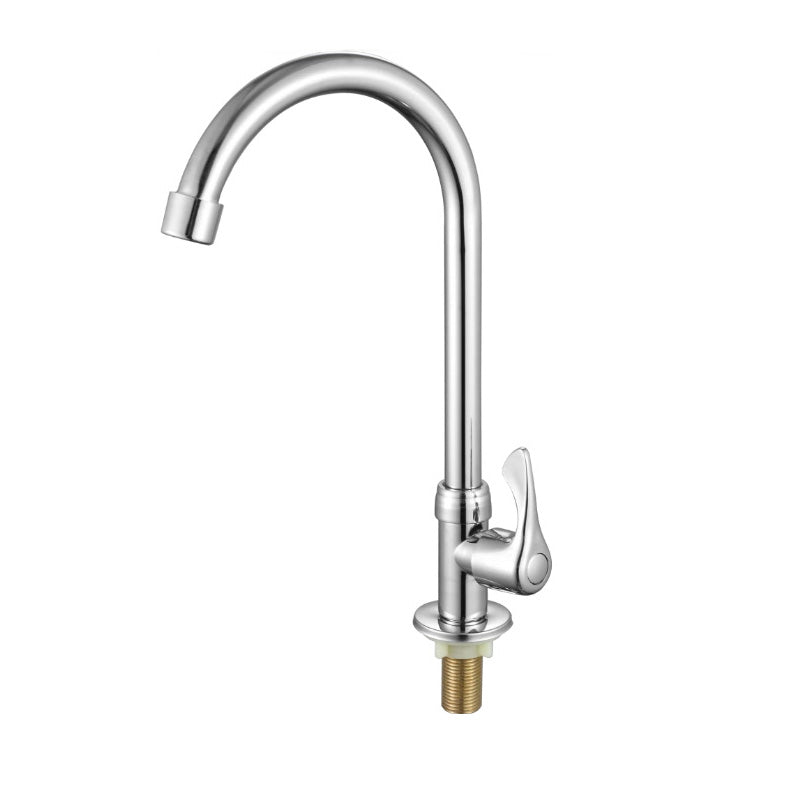 Contemporary Single Handle Kitchen Faucet Brass 1-Hold Bar Faucet Copper Bench Mounted Gooseneck High Arc Clearhalo 'Home Improvement' 'home_improvement' 'home_improvement_kitchen_faucets' 'Kitchen Faucets' 'Kitchen Remodel & Kitchen Fixtures' 'Kitchen Sinks & Faucet Components' 'kitchen_faucets' 7050767