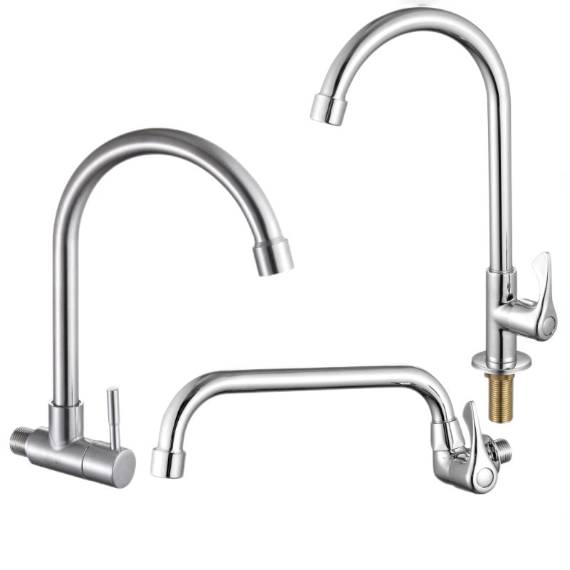 Contemporary Single Handle Kitchen Faucet Brass 1-Hold Bar Faucet Clearhalo 'Home Improvement' 'home_improvement' 'home_improvement_kitchen_faucets' 'Kitchen Faucets' 'Kitchen Remodel & Kitchen Fixtures' 'Kitchen Sinks & Faucet Components' 'kitchen_faucets' 7050769