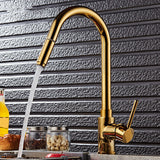 Single Hole Kitchen Faucet Metal Pull down Sprayer Kitchen Faucet with Lever Handle Clearhalo 'Home Improvement' 'home_improvement' 'home_improvement_kitchen_faucets' 'Kitchen Faucets' 'Kitchen Remodel & Kitchen Fixtures' 'Kitchen Sinks & Faucet Components' 'kitchen_faucets' 7050784