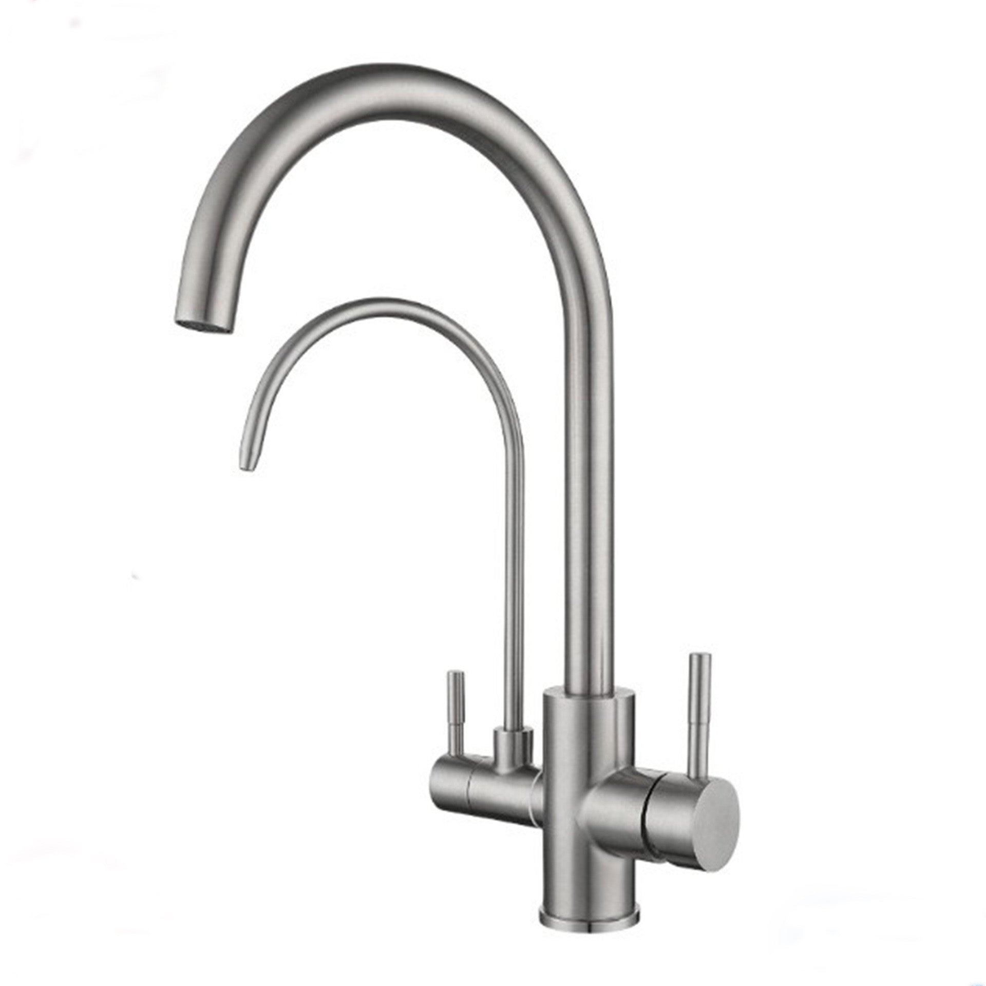 Modern Spray Kitchen Faucet Stainless Steel Swivel Spout with Water Dispenser Sink Faucet Clearhalo 'Home Improvement' 'home_improvement' 'home_improvement_kitchen_faucets' 'Kitchen Faucets' 'Kitchen Remodel & Kitchen Fixtures' 'Kitchen Sinks & Faucet Components' 'kitchen_faucets' 7050796