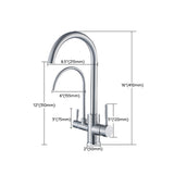 Modern Spray Kitchen Faucet Stainless Steel Swivel Spout with Water Dispenser Sink Faucet Clearhalo 'Home Improvement' 'home_improvement' 'home_improvement_kitchen_faucets' 'Kitchen Faucets' 'Kitchen Remodel & Kitchen Fixtures' 'Kitchen Sinks & Faucet Components' 'kitchen_faucets' 7050797
