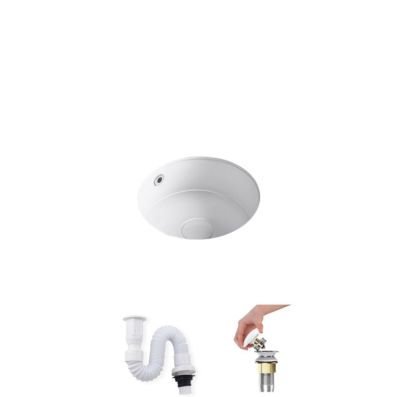 Modern Undermount Bathroom Sink Square Porcelain with Drain Assembly Vessel 12"L x 12"W x 6"H Sink Clearhalo 'Bathroom Remodel & Bathroom Fixtures' 'Bathroom Sinks & Faucet Components' 'Bathroom Sinks' 'bathroom_sink' 'Home Improvement' 'home_improvement' 'home_improvement_bathroom_sink' 7050901