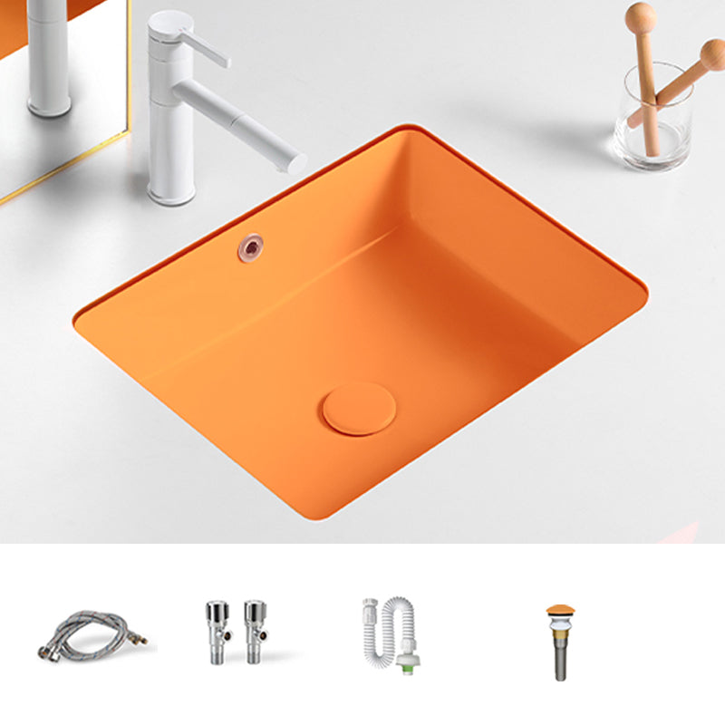 Modern Undermount Vanity Sink Rectangular Porcelain with Overflow Bathroom Sink 20"L x 16"W x 7"H Sink with Faucet Clearhalo 'Bathroom Remodel & Bathroom Fixtures' 'Bathroom Sinks & Faucet Components' 'Bathroom Sinks' 'bathroom_sink' 'Home Improvement' 'home_improvement' 'home_improvement_bathroom_sink' 7050979