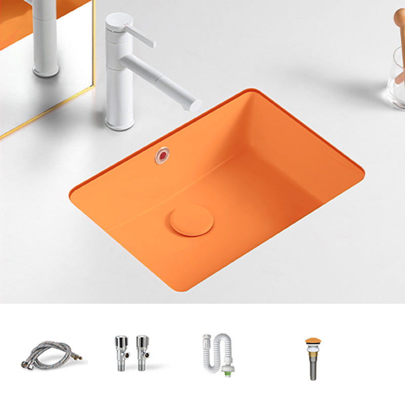 Modern Undermount Vanity Sink Rectangular Porcelain with Overflow Bathroom Sink 18"L x 13"W x 7"H Sink with Faucet Clearhalo 'Bathroom Remodel & Bathroom Fixtures' 'Bathroom Sinks & Faucet Components' 'Bathroom Sinks' 'bathroom_sink' 'Home Improvement' 'home_improvement' 'home_improvement_bathroom_sink' 7050980