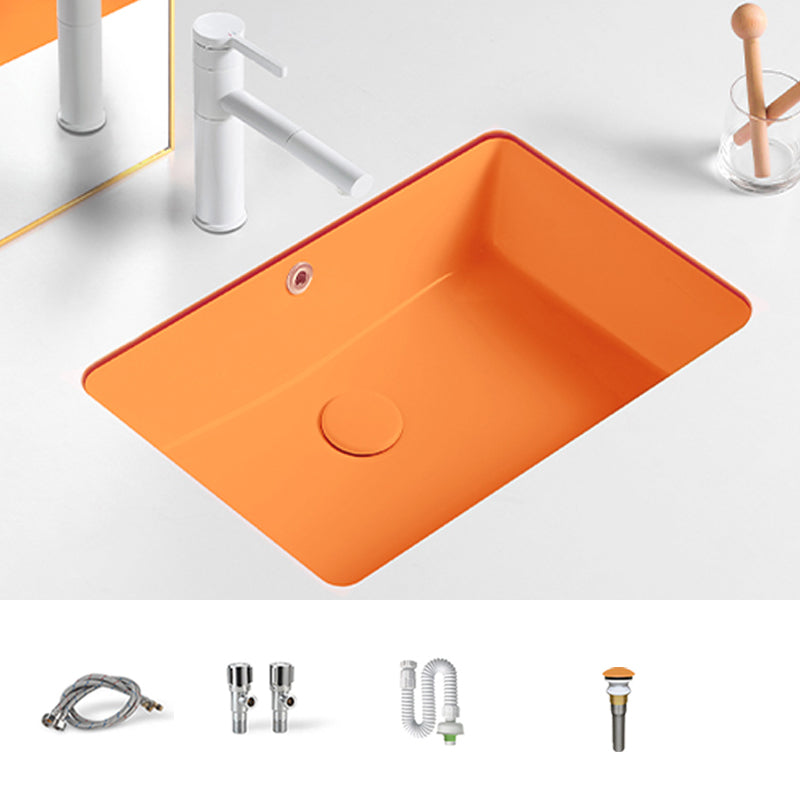 Modern Undermount Vanity Sink Rectangular Porcelain with Overflow Bathroom Sink 22"L x 15"W x 7"H Sink with Faucet Clearhalo 'Bathroom Remodel & Bathroom Fixtures' 'Bathroom Sinks & Faucet Components' 'Bathroom Sinks' 'bathroom_sink' 'Home Improvement' 'home_improvement' 'home_improvement_bathroom_sink' 7050982