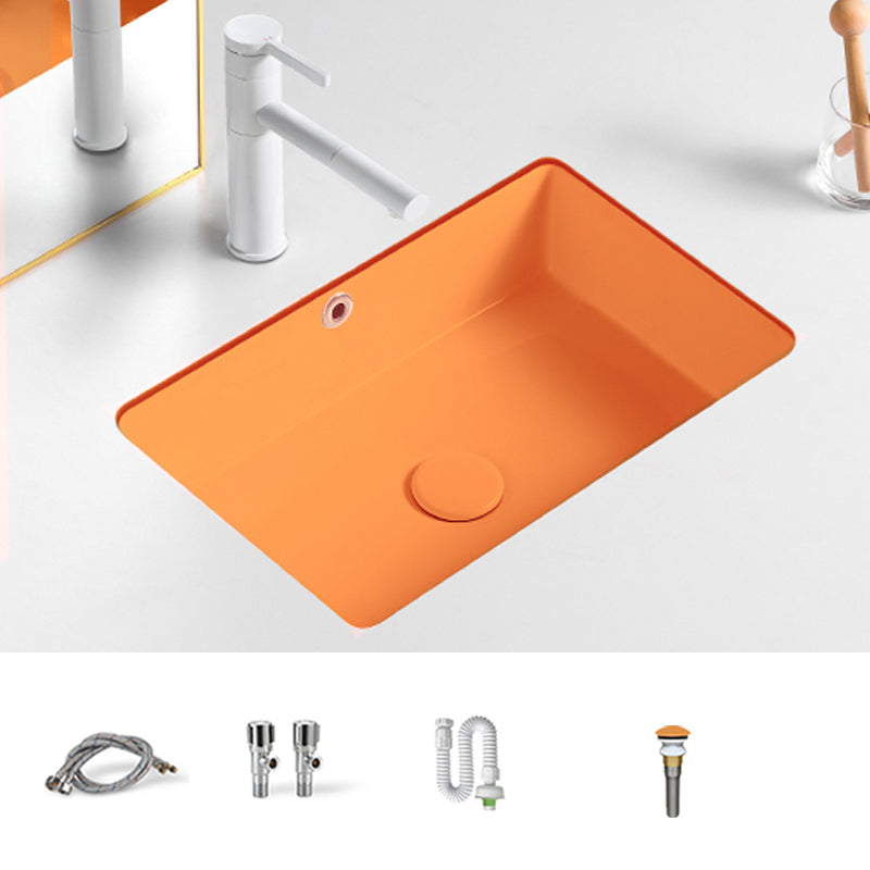 Modern Undermount Vanity Sink Rectangular Porcelain with Overflow Bathroom Sink 21"L x 15"W x 7"H Sink with Faucet Clearhalo 'Bathroom Remodel & Bathroom Fixtures' 'Bathroom Sinks & Faucet Components' 'Bathroom Sinks' 'bathroom_sink' 'Home Improvement' 'home_improvement' 'home_improvement_bathroom_sink' 7050984