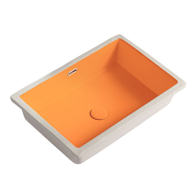 Modern Undermount Vanity Sink Rectangular Porcelain with Overflow Bathroom Sink Clearhalo 'Bathroom Remodel & Bathroom Fixtures' 'Bathroom Sinks & Faucet Components' 'Bathroom Sinks' 'bathroom_sink' 'Home Improvement' 'home_improvement' 'home_improvement_bathroom_sink' 7050985