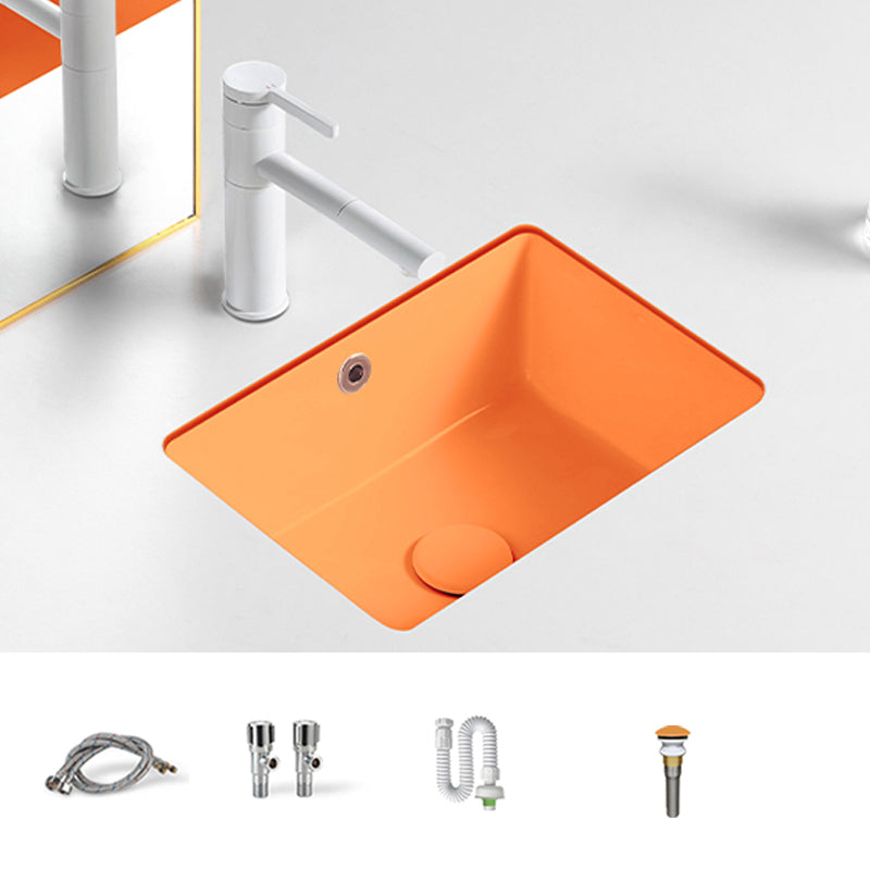 Modern Undermount Vanity Sink Rectangular Porcelain with Overflow Bathroom Sink 16"L x 12"W x 7"H Sink with Faucet Clearhalo 'Bathroom Remodel & Bathroom Fixtures' 'Bathroom Sinks & Faucet Components' 'Bathroom Sinks' 'bathroom_sink' 'Home Improvement' 'home_improvement' 'home_improvement_bathroom_sink' 7050986