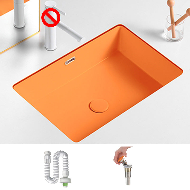 Modern Undermount Vanity Sink Rectangular Porcelain with Overflow Bathroom Sink 23"L x 16"W x 7"H Sink Clearhalo 'Bathroom Remodel & Bathroom Fixtures' 'Bathroom Sinks & Faucet Components' 'Bathroom Sinks' 'bathroom_sink' 'Home Improvement' 'home_improvement' 'home_improvement_bathroom_sink' 7050990