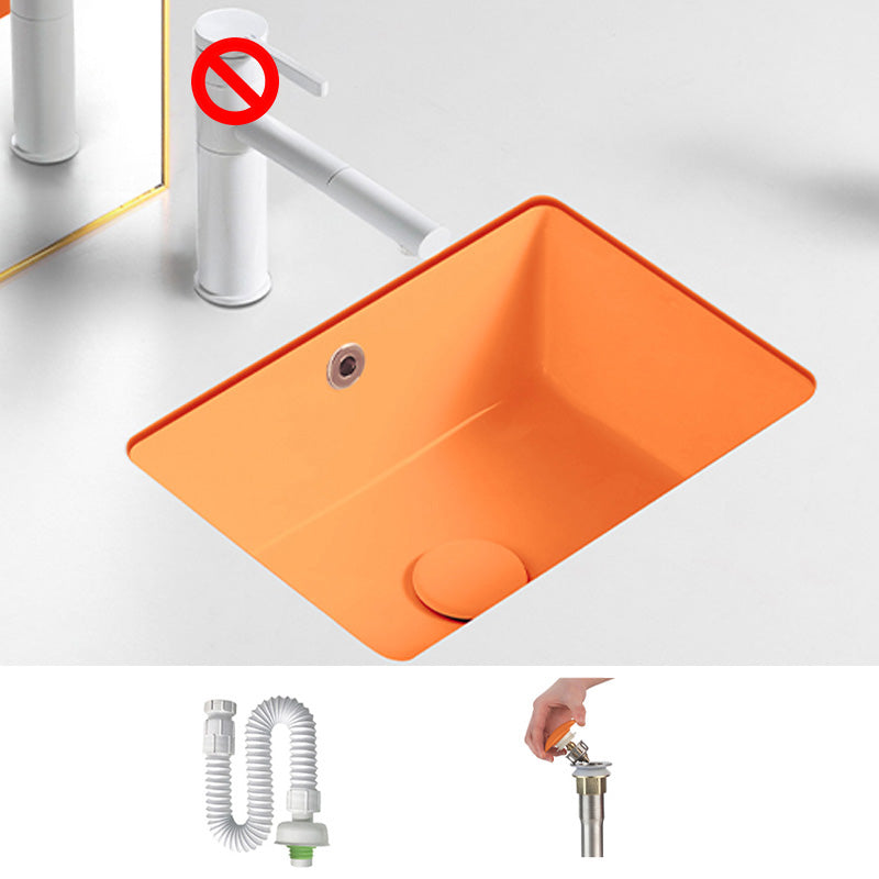 Modern Undermount Vanity Sink Rectangular Porcelain with Overflow Bathroom Sink 16"L x 12"W x 7"H Sink Clearhalo 'Bathroom Remodel & Bathroom Fixtures' 'Bathroom Sinks & Faucet Components' 'Bathroom Sinks' 'bathroom_sink' 'Home Improvement' 'home_improvement' 'home_improvement_bathroom_sink' 7050991