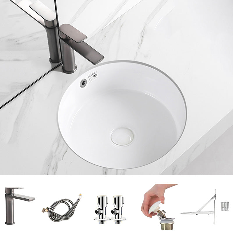 Modern Vessel Lavatory Sink Round Porcelain with Overflow Undermount Bathroom Sink Round Faucet Sink with Faucet Clearhalo 'Bathroom Remodel & Bathroom Fixtures' 'Bathroom Sinks & Faucet Components' 'Bathroom Sinks' 'bathroom_sink' 'Home Improvement' 'home_improvement' 'home_improvement_bathroom_sink' 7051006