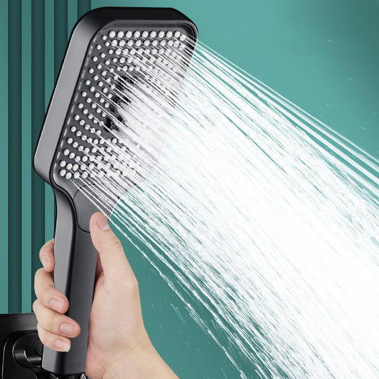 Contemporary Handheld Supercharged Shower Head Square 3 Setting Spray Head Clearhalo 'Bathroom Remodel & Bathroom Fixtures' 'Home Improvement' 'home_improvement' 'home_improvement_shower_heads' 'Shower Heads' 'shower_heads' 'Showers & Bathtubs Plumbing' 'Showers & Bathtubs' 7051019