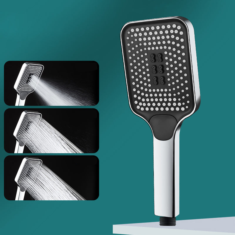 Contemporary Handheld Supercharged Shower Head Square 3 Setting Spray Head Silver Hand Shower Hose not included Clearhalo 'Bathroom Remodel & Bathroom Fixtures' 'Home Improvement' 'home_improvement' 'home_improvement_shower_heads' 'Shower Heads' 'shower_heads' 'Showers & Bathtubs Plumbing' 'Showers & Bathtubs' 7051022