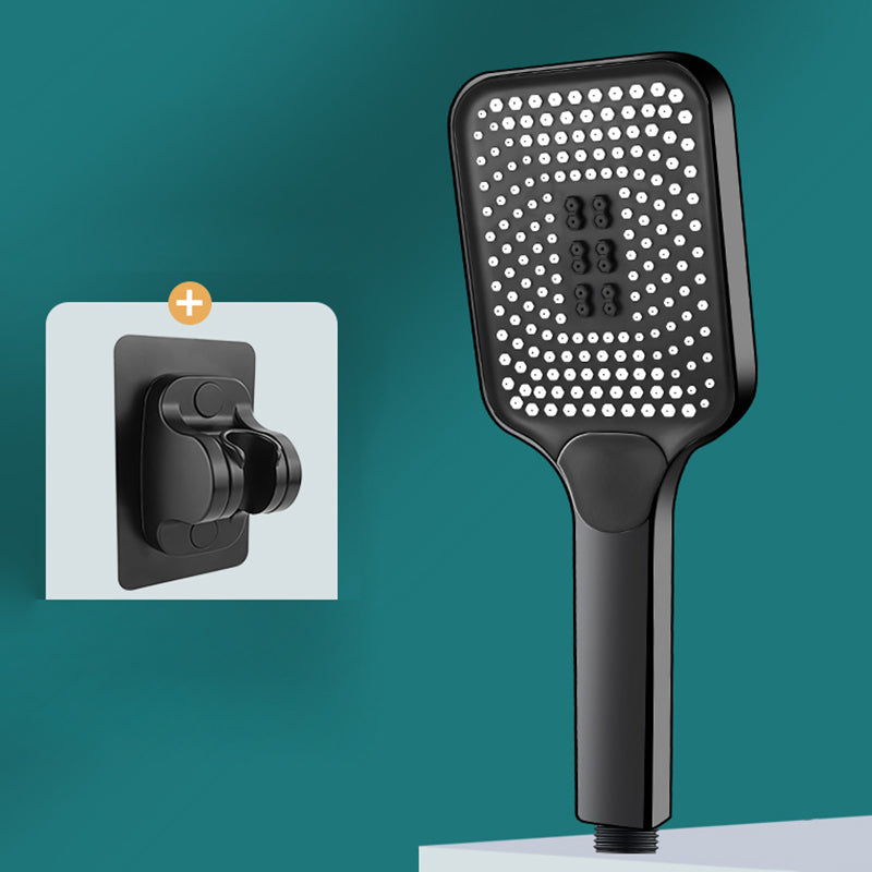 Contemporary Handheld Supercharged Shower Head Square 3 Setting Spray Head Black Shower & Bracket Hose not included Clearhalo 'Bathroom Remodel & Bathroom Fixtures' 'Home Improvement' 'home_improvement' 'home_improvement_shower_heads' 'Shower Heads' 'shower_heads' 'Showers & Bathtubs Plumbing' 'Showers & Bathtubs' 7051031