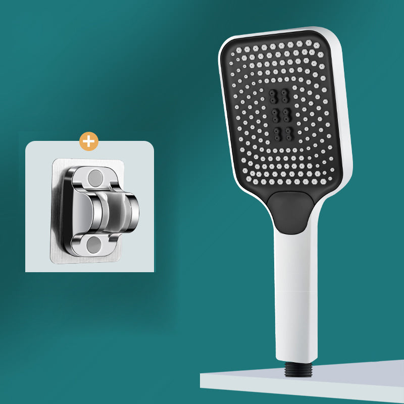 Contemporary Handheld Supercharged Shower Head Square 3 Setting Spray Head White Shower & Bracket Hose not included Clearhalo 'Bathroom Remodel & Bathroom Fixtures' 'Home Improvement' 'home_improvement' 'home_improvement_shower_heads' 'Shower Heads' 'shower_heads' 'Showers & Bathtubs Plumbing' 'Showers & Bathtubs' 7051037