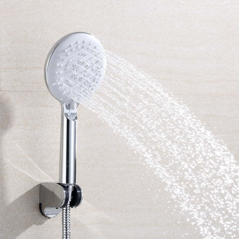 Silver Shower Head Combo Metal Modern 5-Spray Patterns Shower Heads Silver Clearhalo 'Bathroom Remodel & Bathroom Fixtures' 'Home Improvement' 'home_improvement' 'home_improvement_shower_heads' 'Shower Heads' 'shower_heads' 'Showers & Bathtubs Plumbing' 'Showers & Bathtubs' 7051054