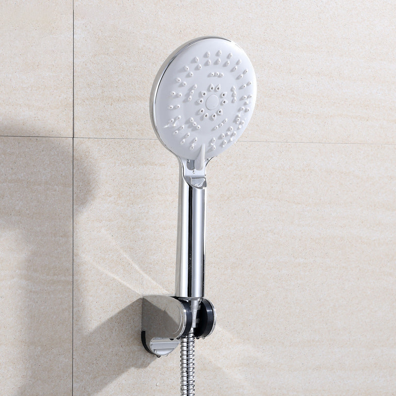 Silver Shower Head Combo Metal Modern 5-Spray Patterns Shower Heads Clearhalo 'Bathroom Remodel & Bathroom Fixtures' 'Home Improvement' 'home_improvement' 'home_improvement_shower_heads' 'Shower Heads' 'shower_heads' 'Showers & Bathtubs Plumbing' 'Showers & Bathtubs' 7051055