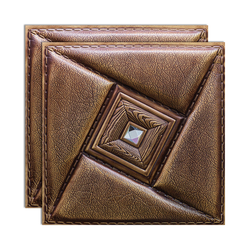 3D Peel and Stick Tiles Plastic Square Peel and Stick Tiles with Waterproof Maroon Clearhalo 'Flooring 'Home Improvement' 'home_improvement' 'home_improvement_peel_stick_blacksplash' 'Peel & Stick Backsplash Tile' 'peel_stick_blacksplash' 'Walls & Ceilings' Walls and Ceiling' 7051133