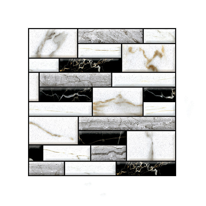 3D Peel and Stick Tiles Plastic Square Peel and Stick Tiles with Waterproof Clearhalo 'Flooring 'Home Improvement' 'home_improvement' 'home_improvement_peel_stick_blacksplash' 'Peel & Stick Backsplash Tile' 'peel_stick_blacksplash' 'Walls & Ceilings' Walls and Ceiling' 7051136