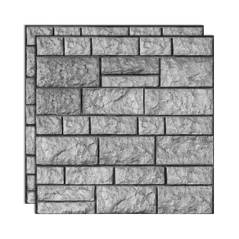 3D Peel and Stick Tiles Plastic Square Peel and Stick Tiles with Waterproof Grey Clearhalo 'Flooring 'Home Improvement' 'home_improvement' 'home_improvement_peel_stick_blacksplash' 'Peel & Stick Backsplash Tile' 'peel_stick_blacksplash' 'Walls & Ceilings' Walls and Ceiling' 7051141
