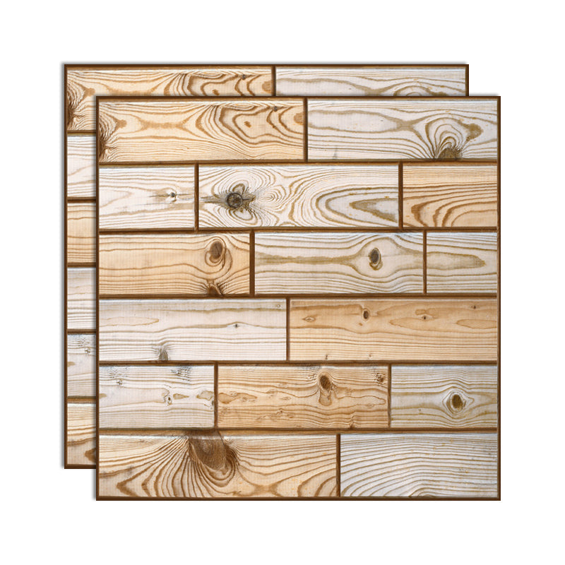 3D Peel and Stick Tiles Plastic Square Peel and Stick Tiles with Waterproof Light Yellow-Brown Clearhalo 'Flooring 'Home Improvement' 'home_improvement' 'home_improvement_peel_stick_blacksplash' 'Peel & Stick Backsplash Tile' 'peel_stick_blacksplash' 'Walls & Ceilings' Walls and Ceiling' 7051151