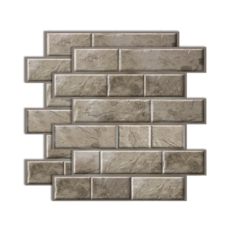 3D Peel and Stick Tiles Plastic Square Peel and Stick Tiles with Waterproof Pewter Clearhalo 'Flooring 'Home Improvement' 'home_improvement' 'home_improvement_peel_stick_blacksplash' 'Peel & Stick Backsplash Tile' 'peel_stick_blacksplash' 'Walls & Ceilings' Walls and Ceiling' 7051155