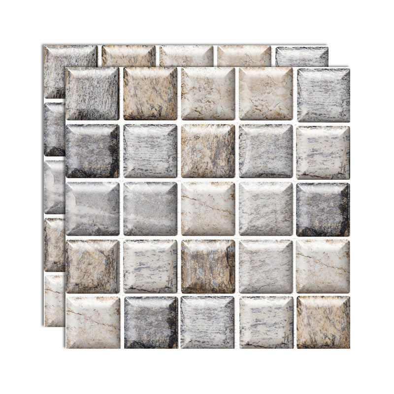 3D Peel and Stick Tiles Plastic Square Peel and Stick Tiles with Waterproof Light Gray-Yellow Clearhalo 'Flooring 'Home Improvement' 'home_improvement' 'home_improvement_peel_stick_blacksplash' 'Peel & Stick Backsplash Tile' 'peel_stick_blacksplash' 'Walls & Ceilings' Walls and Ceiling' 7051164