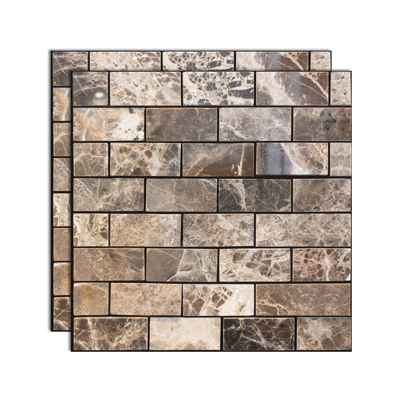 3D Peel and Stick Tiles Plastic Square Peel and Stick Tiles with Waterproof Brown Clearhalo 'Flooring 'Home Improvement' 'home_improvement' 'home_improvement_peel_stick_blacksplash' 'Peel & Stick Backsplash Tile' 'peel_stick_blacksplash' 'Walls & Ceilings' Walls and Ceiling' 7051170