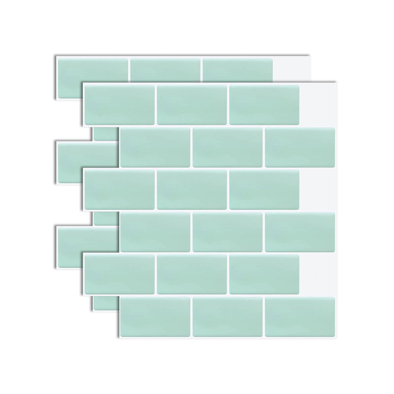Plastic Peel & Stick Subway Tile Square Peel and Stick Backsplash Wall Tile Cyan Clearhalo 'Flooring 'Home Improvement' 'home_improvement' 'home_improvement_peel_stick_blacksplash' 'Peel & Stick Backsplash Tile' 'peel_stick_blacksplash' 'Walls & Ceilings' Walls and Ceiling' 7051198