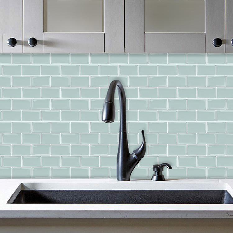 Plastic Peel & Stick Subway Tile Square Peel and Stick Backsplash Wall Tile Cyan 20-Piece Set Clearhalo 'Flooring 'Home Improvement' 'home_improvement' 'home_improvement_peel_stick_blacksplash' 'Peel & Stick Backsplash Tile' 'peel_stick_blacksplash' 'Walls & Ceilings' Walls and Ceiling' 7051205