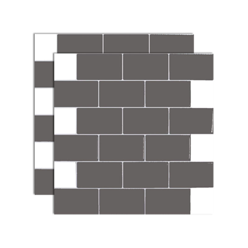 Square Peel and Stick Tiles Plastic Indoor Peel & Stick Subway Tile Dark Gray Clearhalo 'Flooring 'Home Improvement' 'home_improvement' 'home_improvement_peel_stick_blacksplash' 'Peel & Stick Backsplash Tile' 'peel_stick_blacksplash' 'Walls & Ceilings' Walls and Ceiling' 7051226