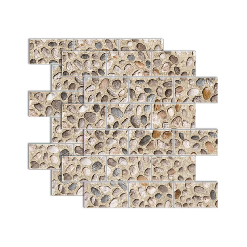 Square Peel and Stick Tiles Plastic Indoor Peel & Stick Subway Tile Light Yellow-Brown Clearhalo 'Flooring 'Home Improvement' 'home_improvement' 'home_improvement_peel_stick_blacksplash' 'Peel & Stick Backsplash Tile' 'peel_stick_blacksplash' 'Walls & Ceilings' Walls and Ceiling' 7051242