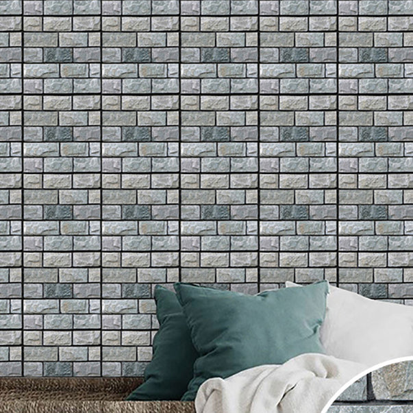 Plastic Peel and Stick Tiles 3D Square Waterproof Peel and Stick Tiles Pewter 4-Piece Set Clearhalo 'Flooring 'Home Improvement' 'home_improvement' 'home_improvement_peel_stick_blacksplash' 'Peel & Stick Backsplash Tile' 'peel_stick_blacksplash' 'Walls & Ceilings' Walls and Ceiling' 7051261