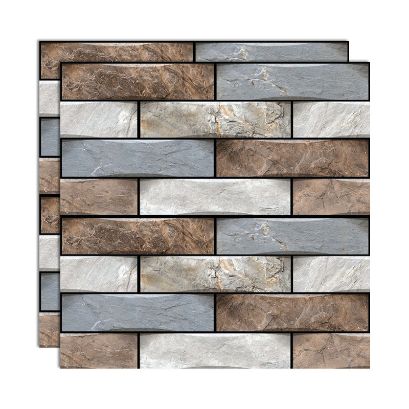 Plastic Peel and Stick Tiles 3D Square Waterproof Peel and Stick Tiles Blue-Brown Clearhalo 'Flooring 'Home Improvement' 'home_improvement' 'home_improvement_peel_stick_blacksplash' 'Peel & Stick Backsplash Tile' 'peel_stick_blacksplash' 'Walls & Ceilings' Walls and Ceiling' 7051268