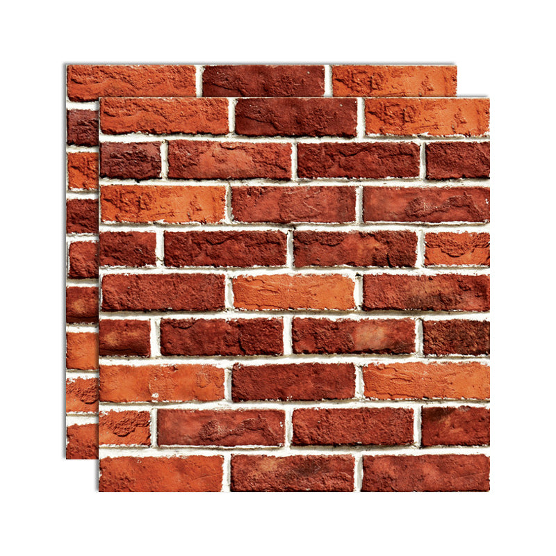 Plastic Peel and Stick Tiles 3D Square Waterproof Peel and Stick Tiles Brick Red Clearhalo 'Flooring 'Home Improvement' 'home_improvement' 'home_improvement_peel_stick_blacksplash' 'Peel & Stick Backsplash Tile' 'peel_stick_blacksplash' 'Walls & Ceilings' Walls and Ceiling' 7051274