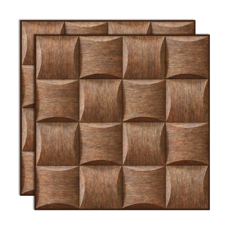 Plastic Peel and Stick Tiles 3D Square Waterproof Peel and Stick Tiles Chocolate Clearhalo 'Flooring 'Home Improvement' 'home_improvement' 'home_improvement_peel_stick_blacksplash' 'Peel & Stick Backsplash Tile' 'peel_stick_blacksplash' 'Walls & Ceilings' Walls and Ceiling' 7051280