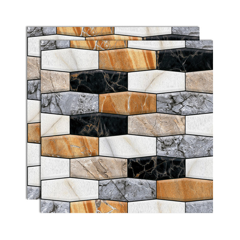 Plastic Peel and Stick Tiles 3D Square Waterproof Peel and Stick Tiles Orange Black Clearhalo 'Flooring 'Home Improvement' 'home_improvement' 'home_improvement_peel_stick_blacksplash' 'Peel & Stick Backsplash Tile' 'peel_stick_blacksplash' 'Walls & Ceilings' Walls and Ceiling' 7051291