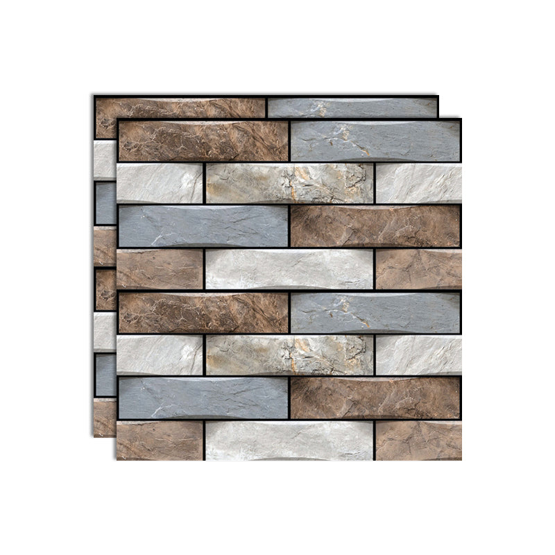 Plastic Peel & Stick Subway Tile 3D Subway Tile with Slip Resistant Blue-Brown Clearhalo 'Flooring 'Home Improvement' 'home_improvement' 'home_improvement_peel_stick_blacksplash' 'Peel & Stick Backsplash Tile' 'peel_stick_blacksplash' 'Walls & Ceilings' Walls and Ceiling' 7051307