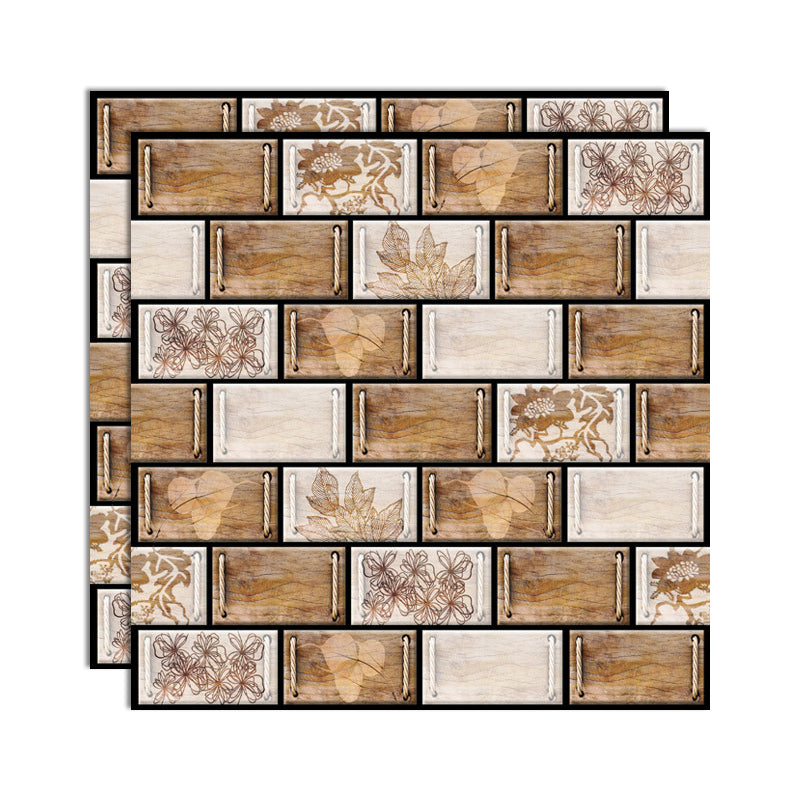 Plastic Peel & Stick Subway Tile 3D Subway Tile with Slip Resistant Dark Khaki Clearhalo 'Flooring 'Home Improvement' 'home_improvement' 'home_improvement_peel_stick_blacksplash' 'Peel & Stick Backsplash Tile' 'peel_stick_blacksplash' 'Walls & Ceilings' Walls and Ceiling' 7051330