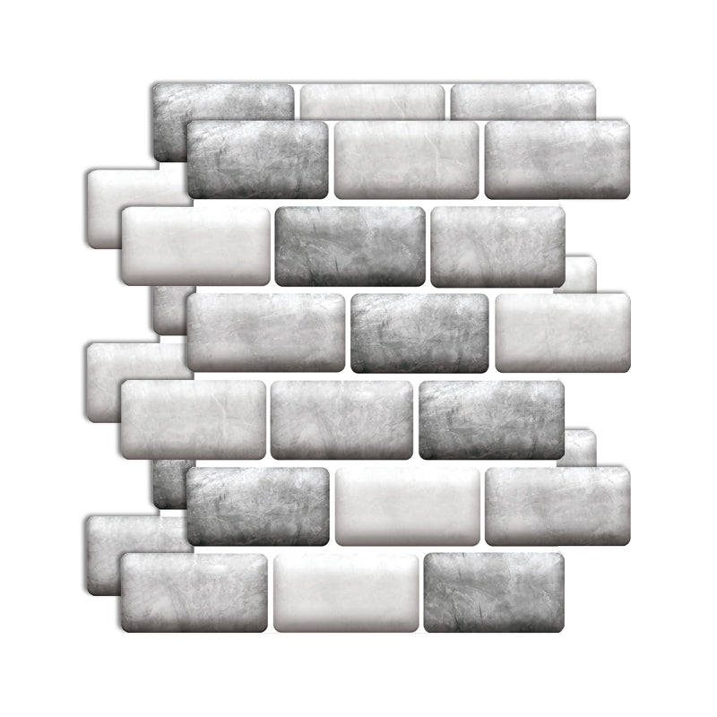 Plastic Peel & Stick Subway Tile 3D Subway Tile with Slip Resistant Light Gray-White Clearhalo 'Flooring 'Home Improvement' 'home_improvement' 'home_improvement_peel_stick_blacksplash' 'Peel & Stick Backsplash Tile' 'peel_stick_blacksplash' 'Walls & Ceilings' Walls and Ceiling' 7051337