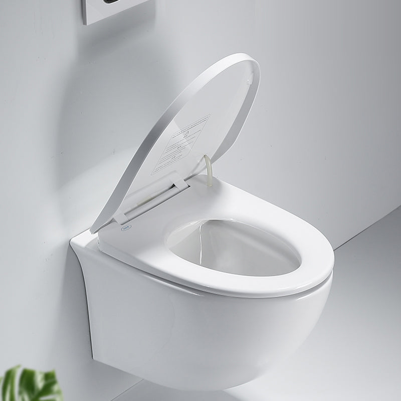 Contemporary One Piece Toilet Bowl Wall Mount Porcelain Flush Toilet Clearhalo 'Bathroom Remodel & Bathroom Fixtures' 'Home Improvement' 'home_improvement' 'home_improvement_toilets' 'Toilets & Bidets' 'Toilets' 7056040