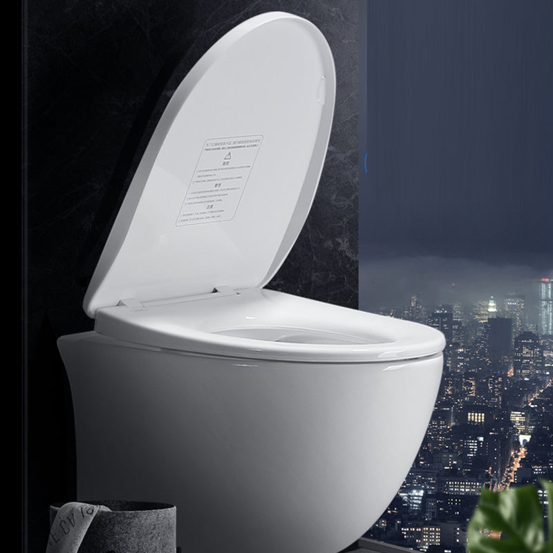 Contemporary One Piece Toilet Bowl Wall Mount Porcelain Flush Toilet Clearhalo 'Bathroom Remodel & Bathroom Fixtures' 'Home Improvement' 'home_improvement' 'home_improvement_toilets' 'Toilets & Bidets' 'Toilets' 7056053