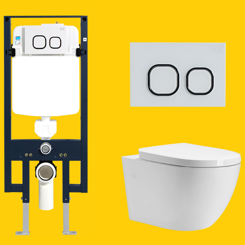 Contemporary One Piece Toilet Bowl Wall Mount Porcelain Flush Toilet 14"L x 22"W x 16"H Beige Toilet & Thin Tanker Clearhalo 'Bathroom Remodel & Bathroom Fixtures' 'Home Improvement' 'home_improvement' 'home_improvement_toilets' 'Toilets & Bidets' 'Toilets' 7056056