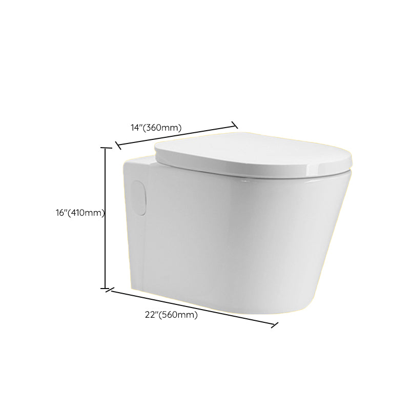Contemporary One Piece Toilet Bowl Wall Mount Porcelain Flush Toilet Clearhalo 'Bathroom Remodel & Bathroom Fixtures' 'Home Improvement' 'home_improvement' 'home_improvement_toilets' 'Toilets & Bidets' 'Toilets' 7056057