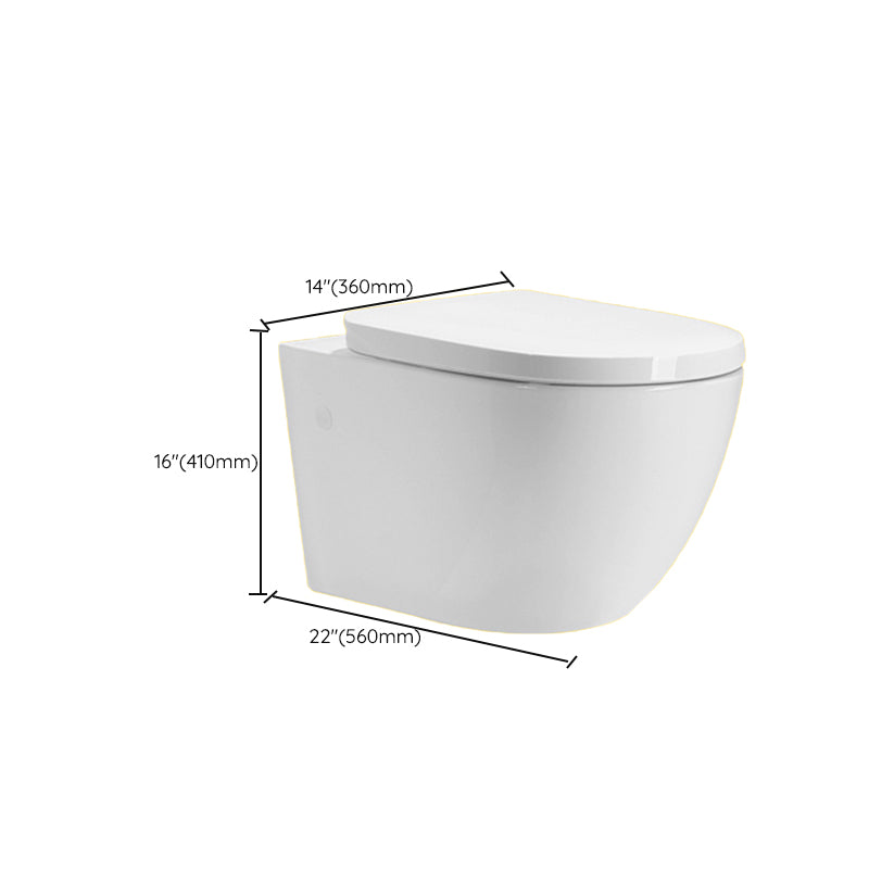 Contemporary One Piece Toilet Bowl Wall Mount Porcelain Flush Toilet Clearhalo 'Bathroom Remodel & Bathroom Fixtures' 'Home Improvement' 'home_improvement' 'home_improvement_toilets' 'Toilets & Bidets' 'Toilets' 7056058