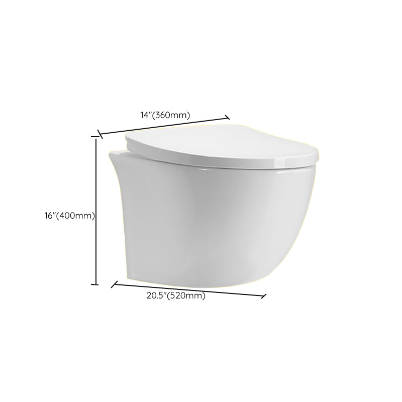 Contemporary One Piece Toilet Bowl Wall Mount Porcelain Flush Toilet Clearhalo 'Bathroom Remodel & Bathroom Fixtures' 'Home Improvement' 'home_improvement' 'home_improvement_toilets' 'Toilets & Bidets' 'Toilets' 7056059
