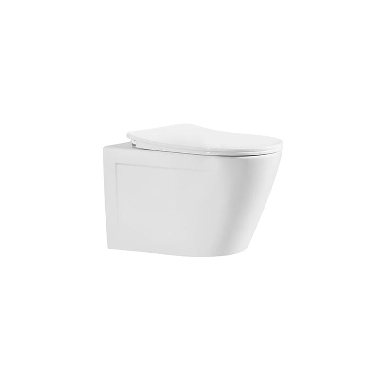 Modern Ceramic Flush Toilet Wall Mount White Urine Toilet with Seat for Bathroom 14"L x 19"W x 14"H Toilet Only Clearhalo 'Bathroom Remodel & Bathroom Fixtures' 'Home Improvement' 'home_improvement' 'home_improvement_toilets' 'Toilets & Bidets' 'Toilets' 7056066