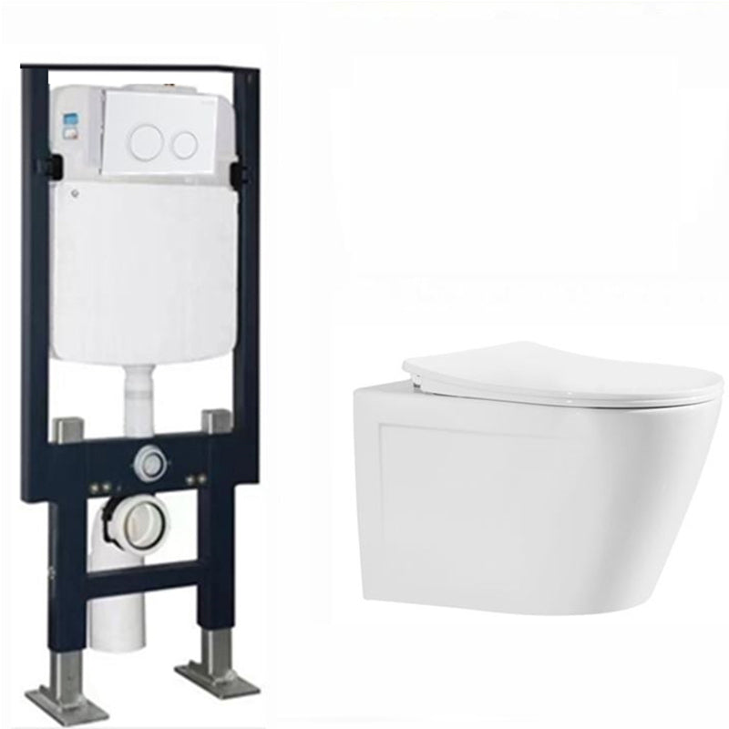 Modern Ceramic Flush Toilet Wall Mount White Urine Toilet with Seat for Bathroom 14"L x 19"W x 14"H Toilet with Freestanding Tanker Clearhalo 'Bathroom Remodel & Bathroom Fixtures' 'Home Improvement' 'home_improvement' 'home_improvement_toilets' 'Toilets & Bidets' 'Toilets' 7056073